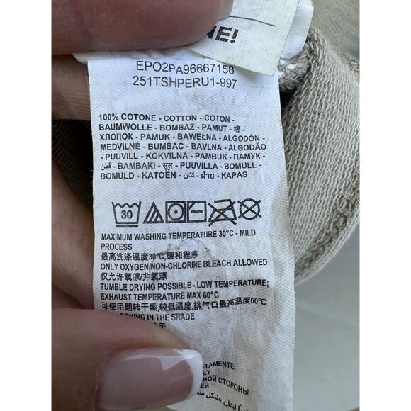 Italian Distressed Men Faded T-Shirt Sz M Sand Heavy Cotton Y2K Grunge Oversized - Picture 7 of 9